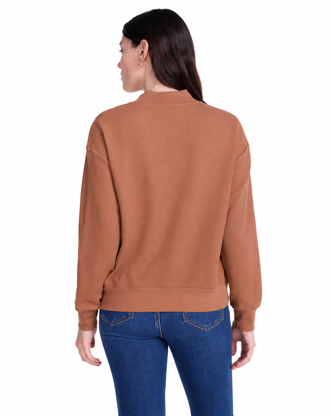 Women’s Waffle Knit Mock Neck Sweater