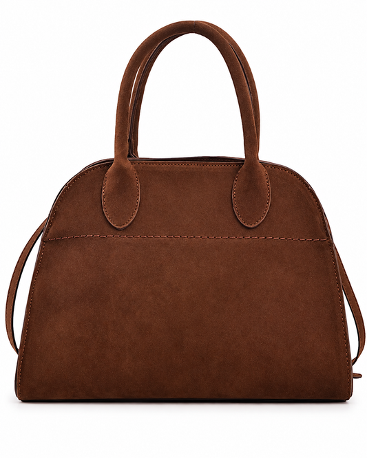 Women’s Vintage Suede-Style Tote Bag – Brown