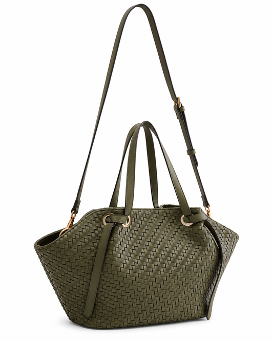 Women’s Woven Mini Tote Bag – Olive