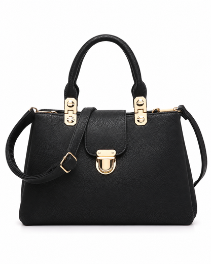 Women’s Black PU Leather Tote Bag
