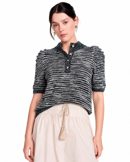 Women’s Henley Textured Knit Sweater