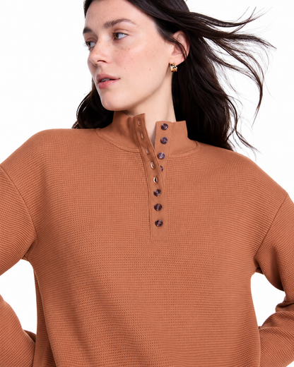Women’s Waffle Knit Mock Neck Sweater