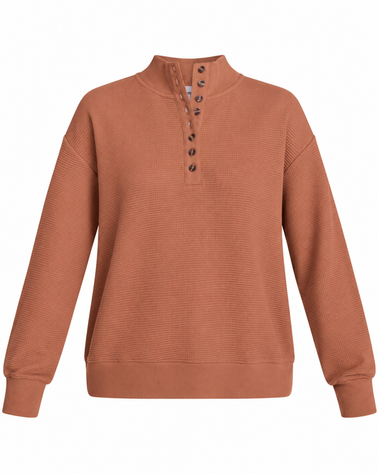 Women’s Waffle Knit Mock Neck Sweater