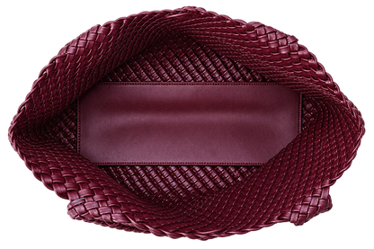 Large Woven Vegan Leather Tote Bag