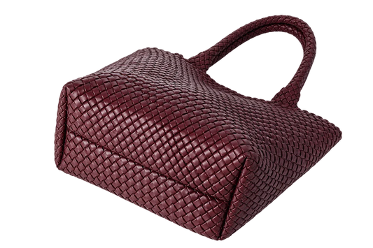 Large Woven Vegan Leather Tote Bag