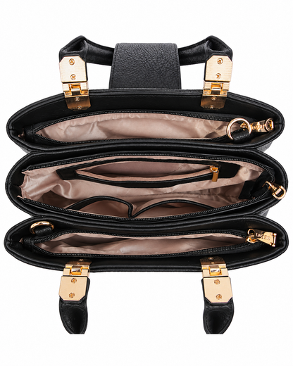 Women’s Black PU Leather Tote Bag