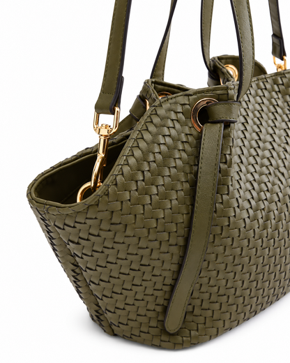 Women’s Woven Mini Tote Bag – Olive